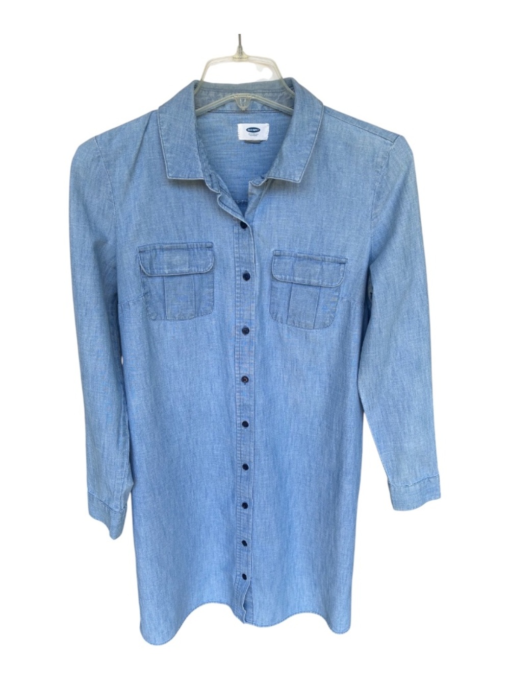 Old Navy Blue Chambray Shirt Dress-Size Small Petite